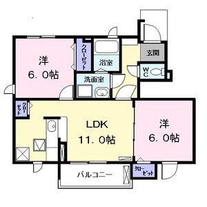 ベル アンジュ(2LDK/1階)の間取り写真