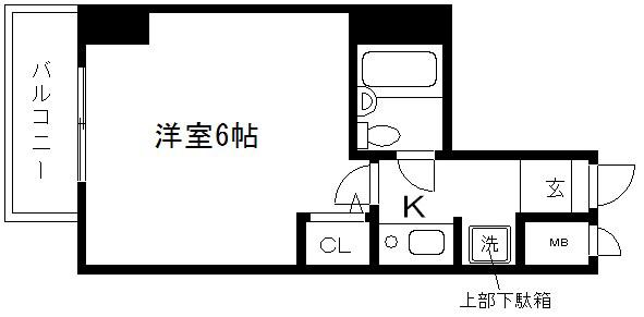 エスリード京都駅前(1K/9階)の間取り写真