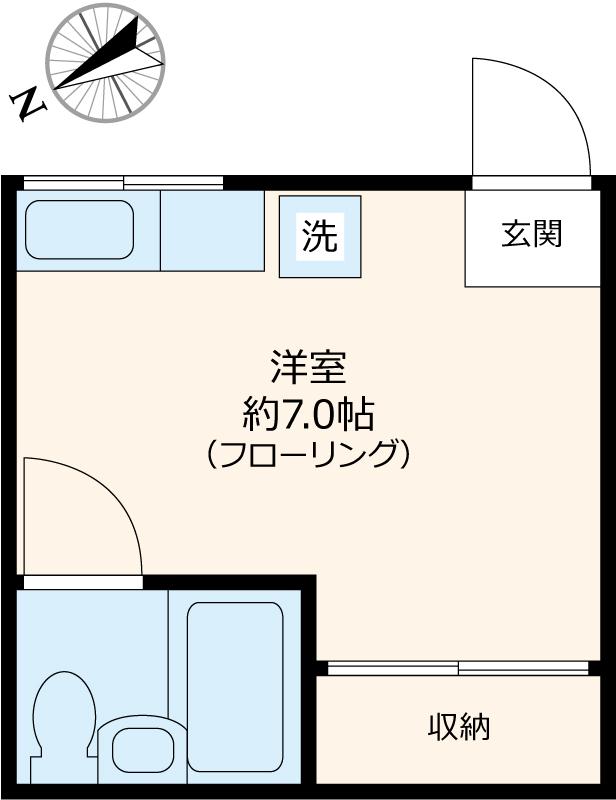 文化ビレッジ(ワンルーム/2階)の間取り写真