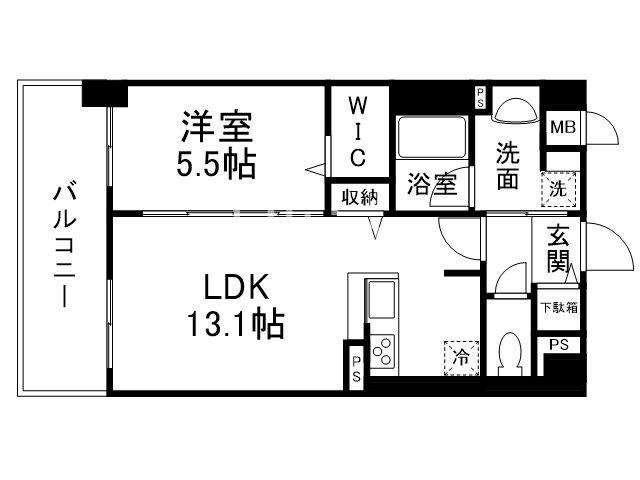 サウスシャノイチ(1LDK/2階)の間取り写真