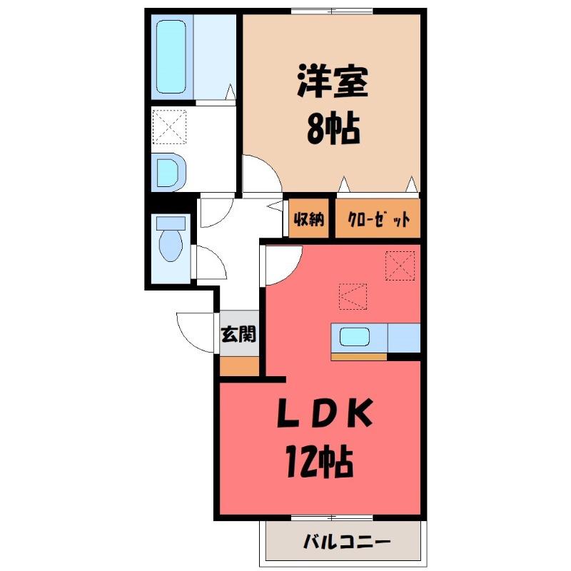 ルミエール(1LDK/1階)の間取り写真
