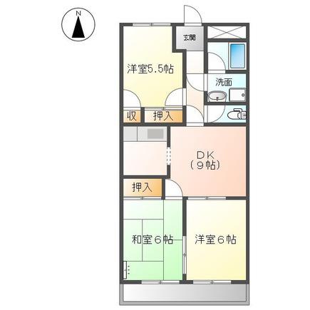 ENJYOII(3DK/5階)の間取り写真