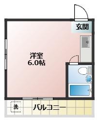 カスティル松葉(ワンルーム/3階)の間取り写真
