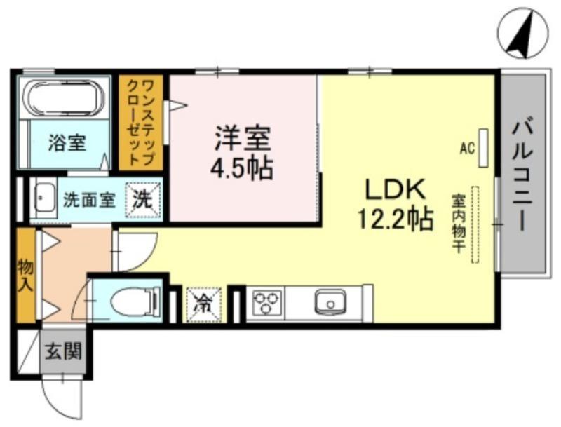 ディープログレス(1LDK/2階)の間取り写真