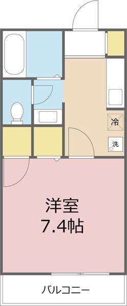 ＪＲ埼京線 北与野駅 徒歩5分 2階建 築24年(1K/1階)の間取り写真