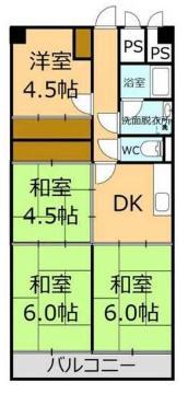 寿ゞやマンション第2甚目寺(4DK/4階)の間取り写真