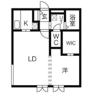 ディリッツ札幌東(1LDK/4階)の間取り写真