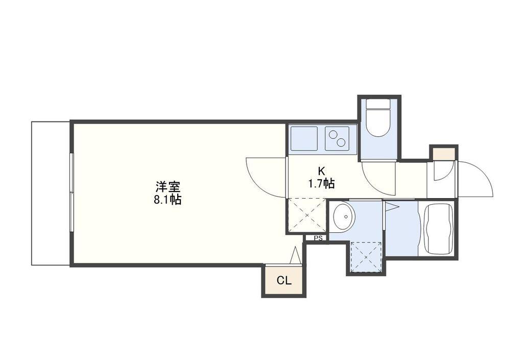 FORBIS稲荷町(1K/10階)の間取り写真