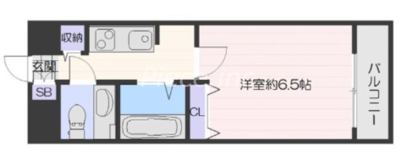 ジュネス東住吉(1K/11階)の間取り写真