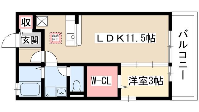 リオグランデ(1LDK/2階)の間取り写真
