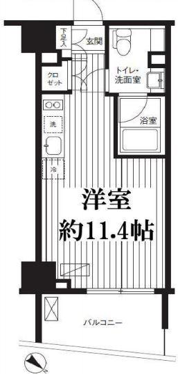 TI-HIGASHIAZABU(ワンルーム/8階)の間取り写真