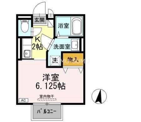 コーラル横浜(1K/2階)の間取り写真