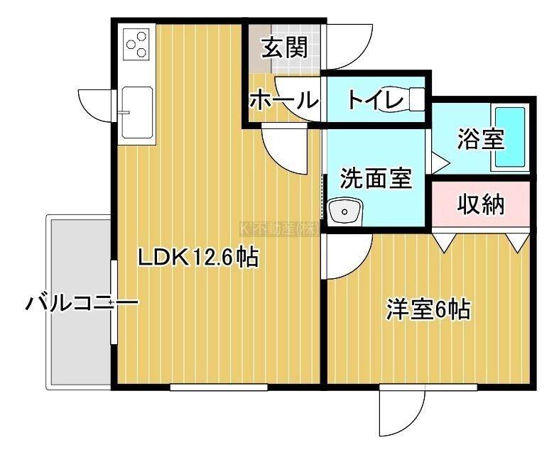 ポートタウン新中野(1LDK/1階)の間取り写真