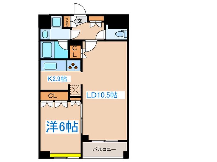 スペーシア三軒茶屋弐番館(1LDK/4階)の間取り写真