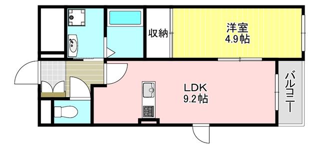アルコバレーノ(1LDK/1階)の間取り写真