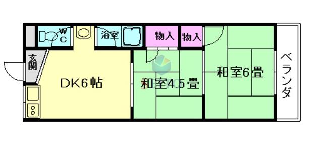 イワタバコ苑(2DK/3階)の間取り写真