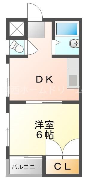 門真エスチュアリーハウス(1K/5階)の間取り写真
