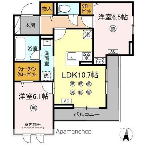 M&S RESIDENCE RIVERSIDE(2LDK/3階)の間取り写真