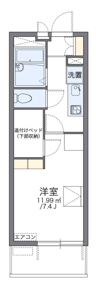 レオパレスエルヴェールサンク(1K/3階)の間取り写真