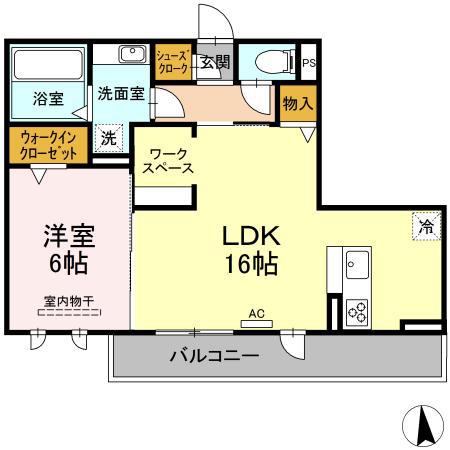 PIECE MONTEE(1LDK/2階)の間取り写真