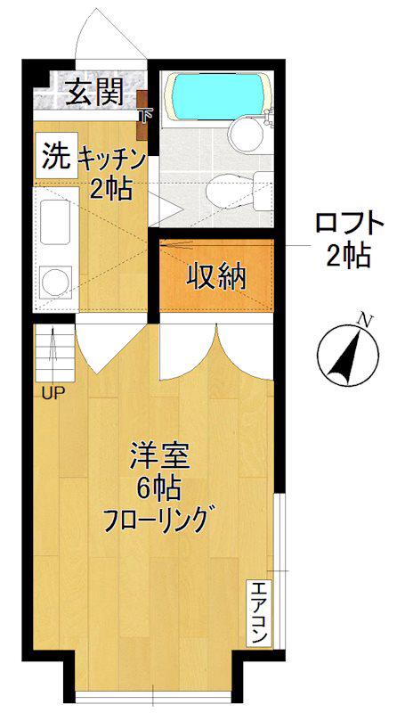 第二ハイツAMEYA(1K/1階)の間取り写真