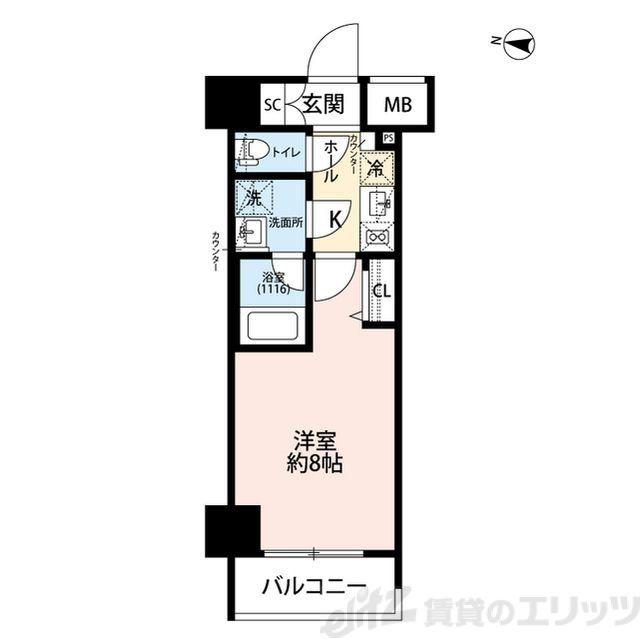 プレール・ドゥーク東雲III(1K/14階)の間取り写真
