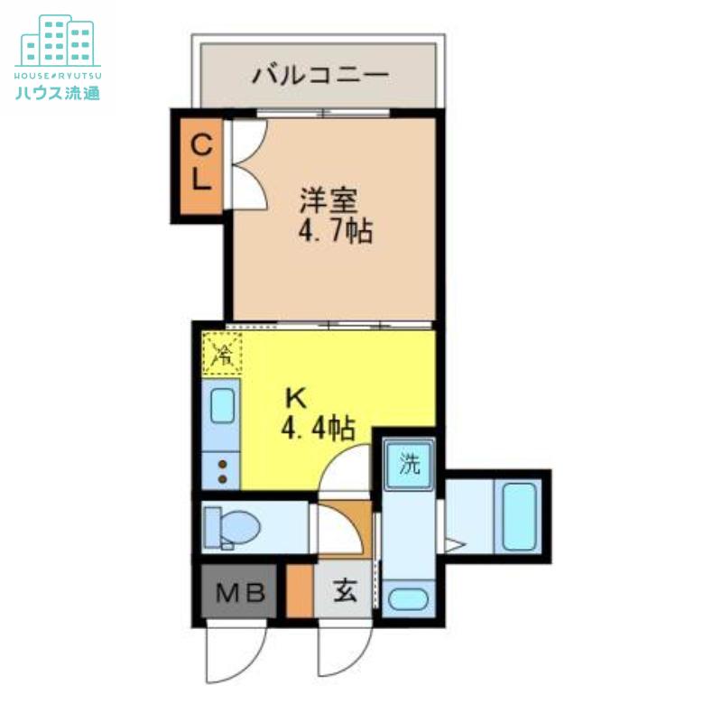 L・FLORE五島町(1K/9階)の間取り写真