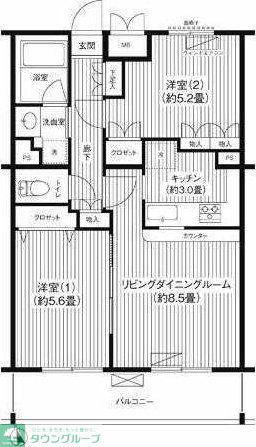 ステラメゾン下北沢(2LDK/4階)の間取り写真