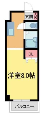 ソレイユ(1K/1階)の間取り写真