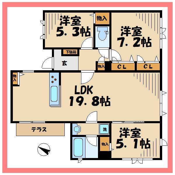 RINJUE ―凛樹―(3LDK/1階)の間取り写真