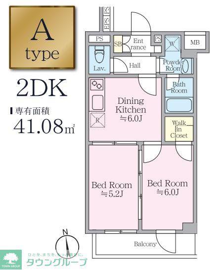 アイルプレミアム押上イースト(2DK/1階)の間取り写真