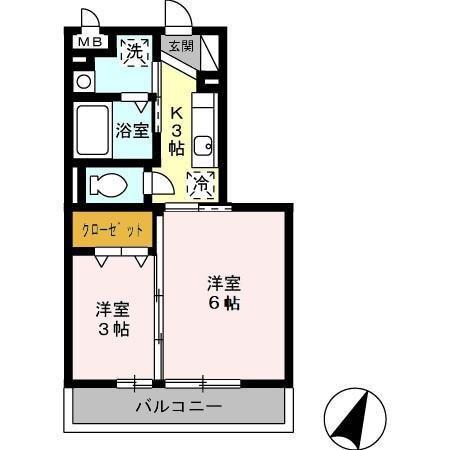 アルテール(2K/3階)の間取り写真