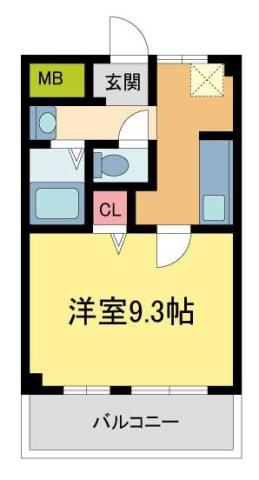 ブロイド川西栄根(1K/3階)の間取り写真