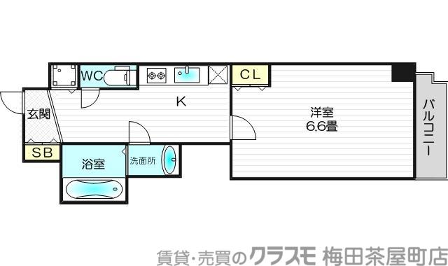ALZA松ヶ枝(1K/3階)の間取り写真
