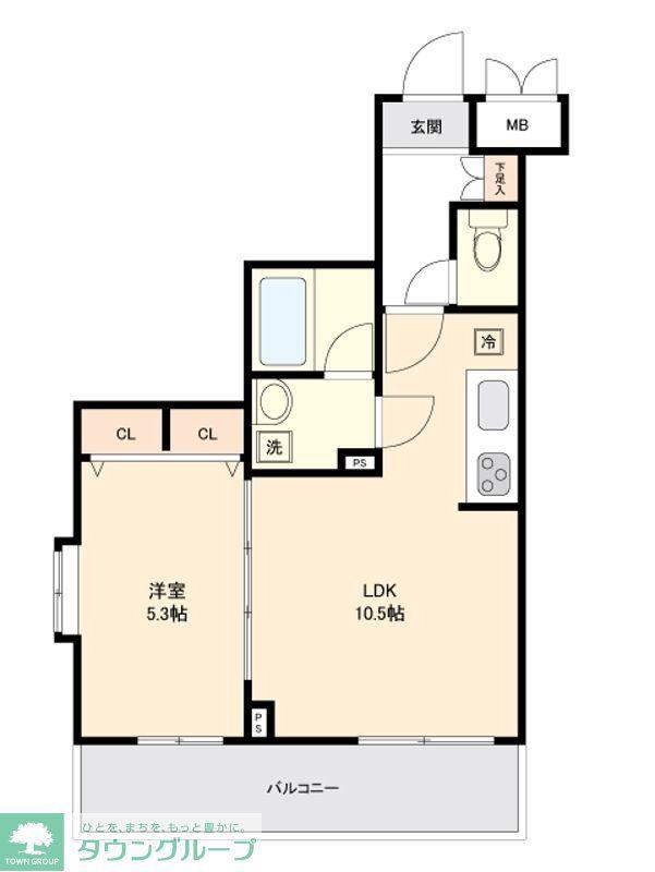 リガーレ・プレズント氷川台(1LDK/4階)の間取り写真