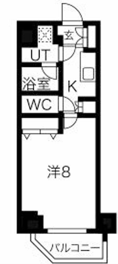 フュージョナル浅草(1K/6階)の間取り写真