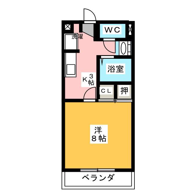 近鉄鈴鹿線 三日市駅 徒歩2分 2階建 築23年(1K/1階)の間取り写真