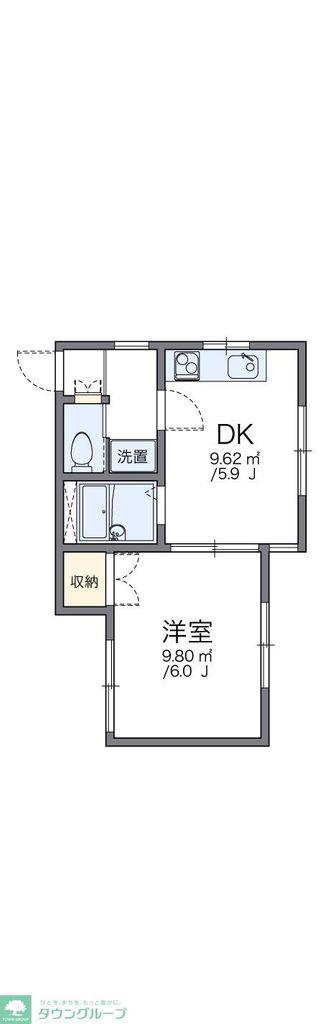 レオパレス上大岡第12(1DK/1階)の間取り写真