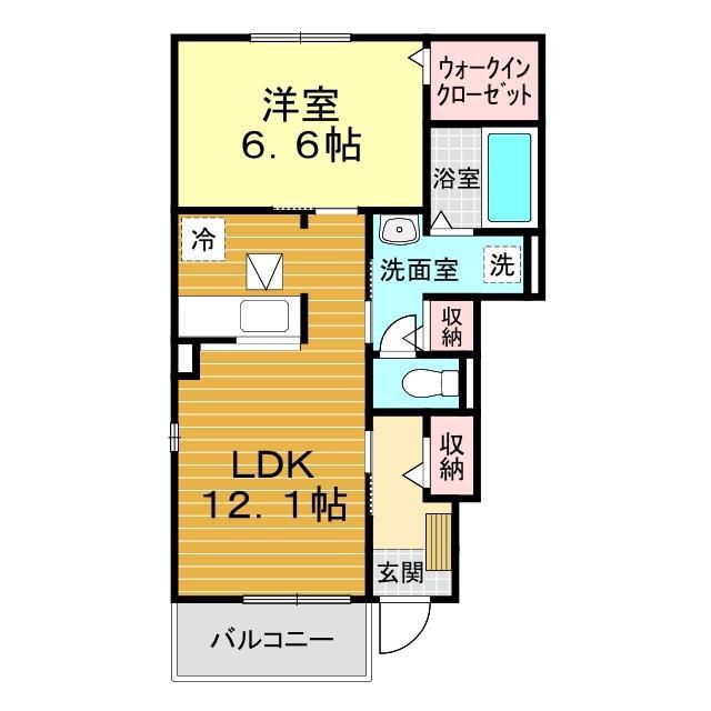 ラウレアC(1LDK/1階)の間取り写真
