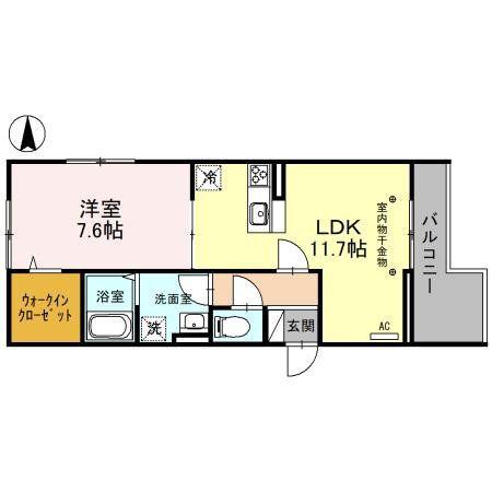 エスペランサ(1LDK/2階)の間取り写真
