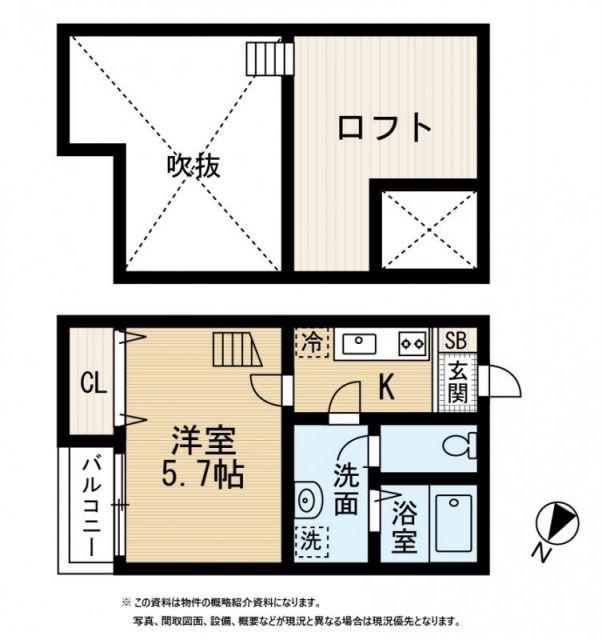 ラミアカーサ(1K/1階)の間取り写真