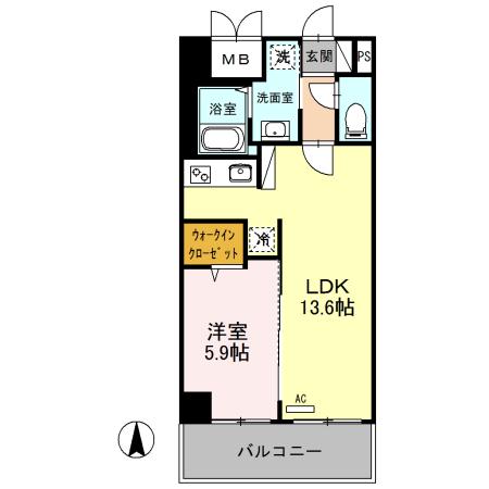 ハック北戸田クレシア(1LDK/4階)の間取り写真