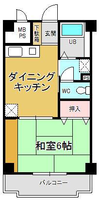 インフォートマンション(1DK/1階)の間取り写真