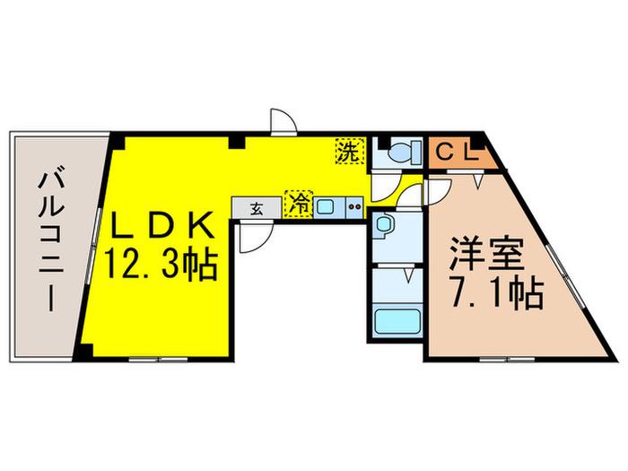 ファブール石神井公園(1LDK/4階)の間取り写真