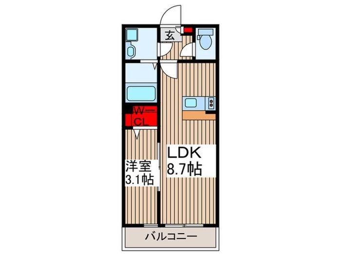 GO MISONO(1LDK/3階)の間取り写真