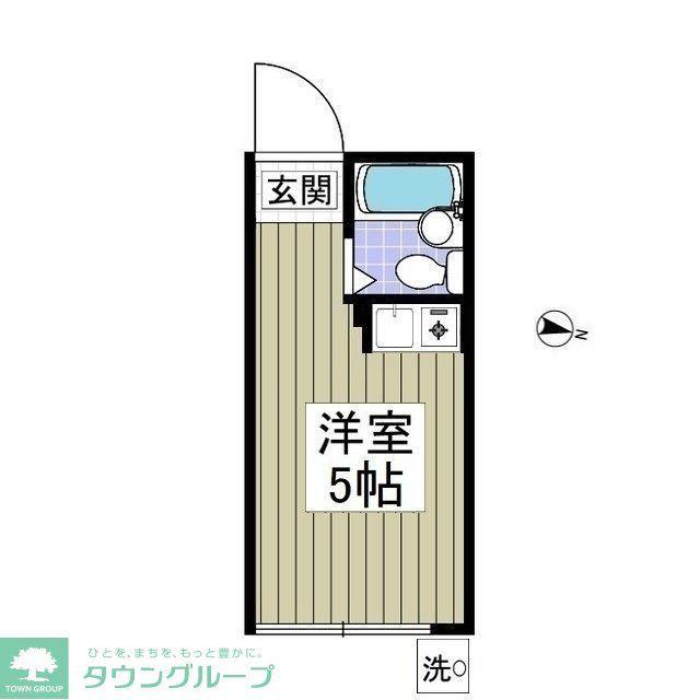 フラット中野(ワンルーム/1階)の間取り写真