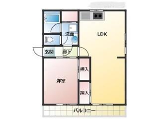MATSUMOMENT桜井II(1LDK/3階)の間取り写真