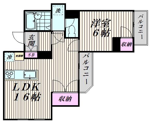 日経エスプラナード(1LDK/8階)の間取り写真