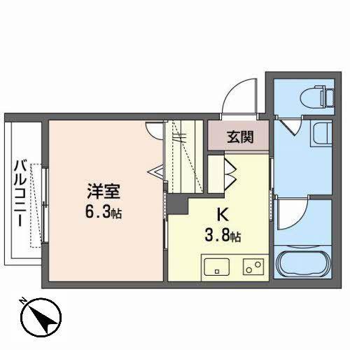 シャーメゾンアルバ(1K/3階)の間取り写真