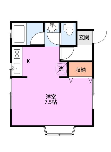 メゾンレグルス(ワンルーム/1階)の間取り写真